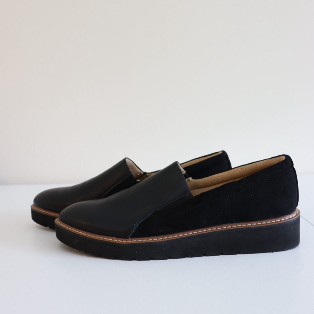 Naturalizer Shoes Effie Slip-Ons Black and Tan Women’s 9.5 Loafer Fabric Smooth